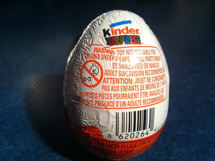 Kinder Surprise Small Parts Warning Label